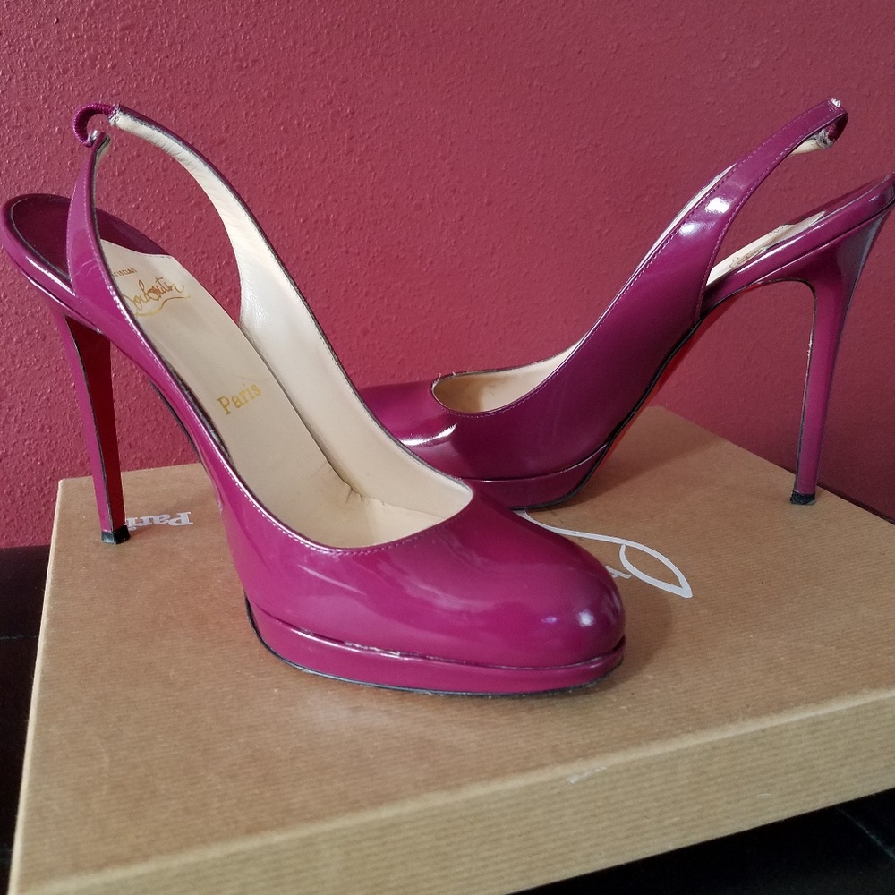 Authentic Christian Louboutin Horitio Patent Sling